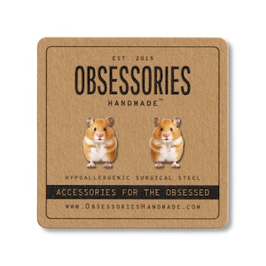 Hamster Earrings Gerbil Earrings Animal Earrings Pet Hamster Stud Earring Cute Hamster Jewelry Kawaii Hamster Gift For Hamster Mom Gift Idea