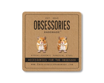 Hamster Earrings Gerbil Earrings Animal Earrings Pet Hamster Stud Earring Cute Hamster Jewelry Kawaii Hamster Gift For Hamster Mom Gift Idea