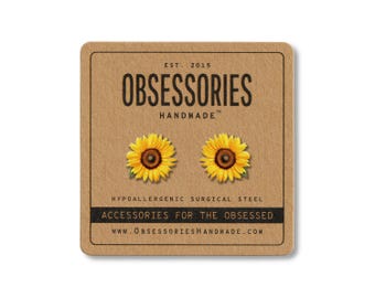 Sunflower Earrings Sun Flower Earrings Sunflower Stud Earrings Sunflower Jewelry Sunflower Gift For Her Sun Flower Gift Sunflower Lover Gift
