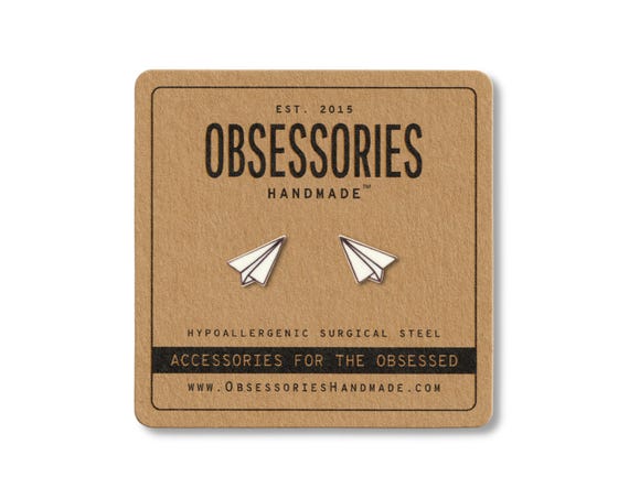Paper Airplane Jewelry Stud Earring Post Paper Plane Jewelry Origami Earring Origami Jewelry Origami Accessories Drawing Sketch Origami Gift