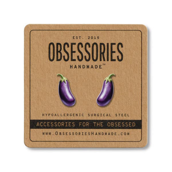 Eggplant Earrings Vegetable Earrings Veggie Earrings Miniature Food Earrings Mini Food Stud Earrings Vegetable Jewelry Eggplant Gift For Her