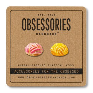 Mexican Concha Pan Dulce Pastry Sweet Bread Buns Mexican Earrings Miniature Food Earrings Mexican Food Stud Earrings Mexican Gifts For Her