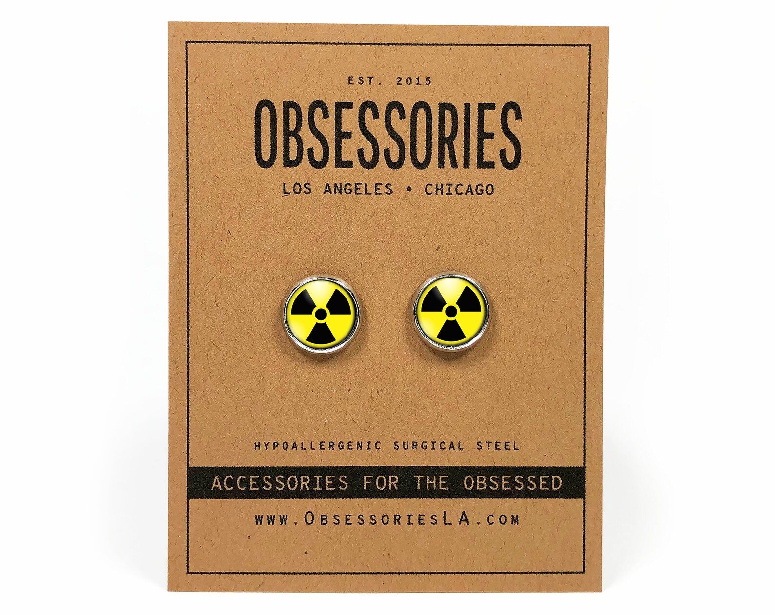 Radioactive Stud Earrings Jewelry Gift Nuclear Radiation Toxic Etsy