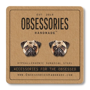 Pug Earrings Pug Dog Earrings Pug Stud Earrings Dog Studs Pug Jewelry Pug Gift Pug Dog Gift Pug Lover Gift For Pug Mom Gift For Dog Mom Gift