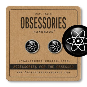 Atom Earrings Science Earrings Science Stud Earrings Atom Jewelry Science Jewelry Science Chemistry Teacher Student Major Geek Nerd Gift