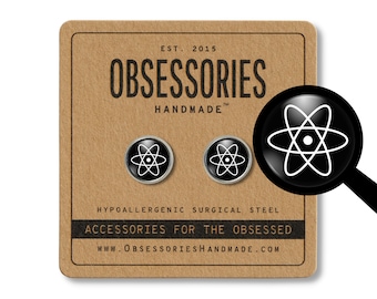 Atom Earrings Science Earrings Science Stud Earrings Atom Jewelry Science Jewelry Science Chemistry Teacher Student Major Geek Nerd Gift