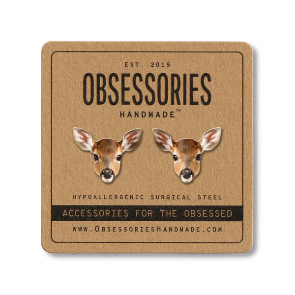 Fawn Baby Deer Earrings Wild Animal Earrings Deer Stud Earrings Deer Jewelry Deer Gift Deer Lover Gift Deer Hunter Gift Deer Hunting Gifts