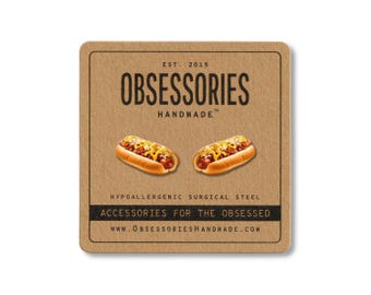 Chili Dog Earrings Chili Cheese Dog Hot Dog Earrings Hotdog Earring Food Stud Earring Hotdog Gift Hot Dog Gift Hot Dog Lover Gift Chili Gift