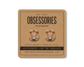 Leeuw oorbellen Leeuwenkop oorbellen Wilde dieren oorbellen Leeuw oorbellen Safari dierenstekers Leeuw sieraden Leeuw cadeau Leeuwenliefhebber Jungle dier