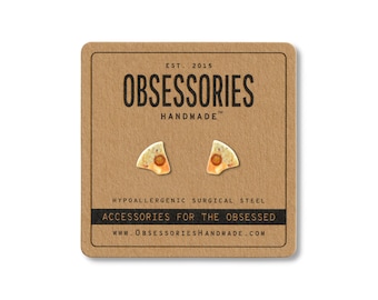 Orecchini a perno in miniatura a forma di nachos, gioielli post-junk food, accessori per cibo messicano, tortilla chips, nachos al formaggio, jalapeño, regalo per buongustai