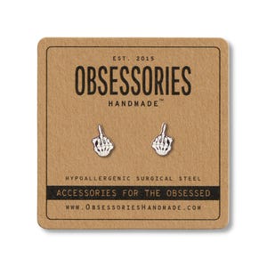 Skeleton Middle Finger F*ck You F You Skeleton Earrings Stud Earrings Post Skeleton Jewelry Skeleton Accessories Skeleton Gift Punk Grunge