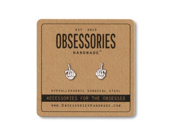 Esqueleto Dedo Medio Que Te Jodan Pendientes Esqueleto Pendientes de Botón Joyería Esqueleto Accesorios Esqueleto Regalo Esqueleto Punk Grunge