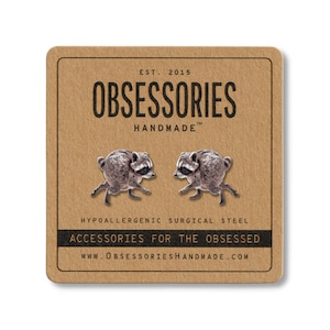Jimothy Earrings Jimothy Raccoon Earrings Raccoon Stud Earrings Raccoon Jewelry Jimothy Gift For Her Jimothy The Raccoon Gift Meme Gift Idea image 1