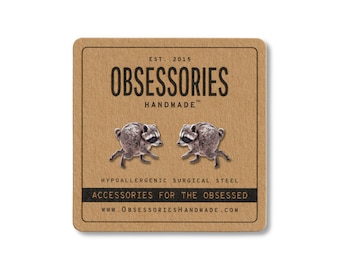 Jimothy Earrings Jimothy Raccoon Earrings Raccoon Stud Earrings Raccoon Jewelry Jimothy Gift For Her Jimothy The Raccoon Gift Meme Gift Idea