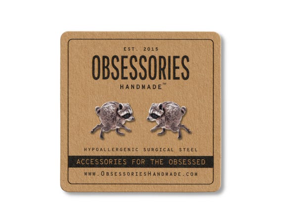 Jimothy Earrings Jimothy Raccoon Earrings Raccoon Stud Earrings Raccoon Jewelry Jimothy Gift For Her Jimothy The Raccoon Gift Meme Gift Idea