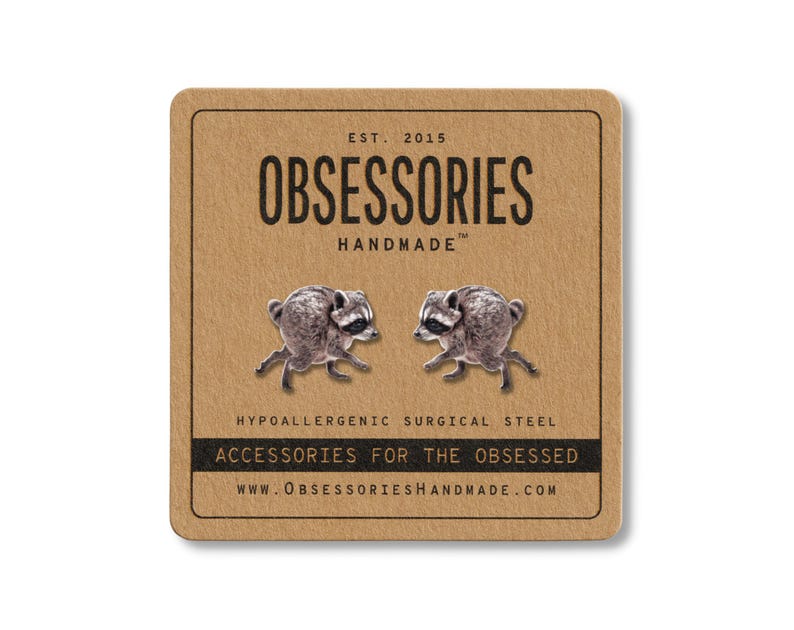 Jimothy Earrings Jimothy Raccoon Earrings Raccoon Stud Earrings Raccoon Jewelry Jimothy Gift For Her Jimothy The Raccoon Gift Meme Gift Idea image 1