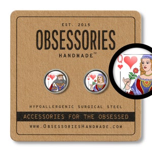 Herzkönig Ohrringe Herzkönig Schmuck Spielkarte Ohrringe Kartenstecker Ohrringe Kartenspiel Glücksspiel Poker Las Vegas