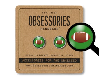 Football Earrings Football Stud Earrings Post Football Jewelry Football Gift Football Player Gift Football Team Gift Football Fan Mom Sports
