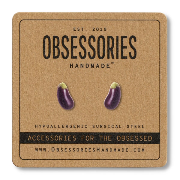 Boucles d'oreilles aubergine Boucles d'oreilles à tige Bijoux aubergine Accessoires aubergine