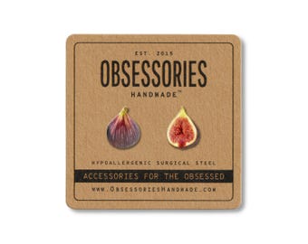 Fig Earrings Fig Fruit Earrings Miniature Food Earring Fall Fruit Stud Earring Food Stud Fig Jewelry Fruit Jewelry Fig Gift Dried Fruit Gift