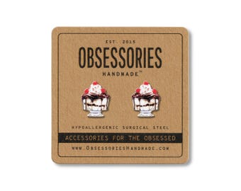 Ice Cream Earrings Icecream Earrings Ice Cream Stud Earring Icecream Stud Ice Cream Jewelry Ice Cream Gift For Her Ice Cream Lover Gift Idea