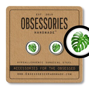 Monstera Leaf Earrings Monstera Earrings Tropical Leaf Stud Earrings Monstera Studs Split Leaf Jewelry Monstera Jewelry Swiss Cheese Plant