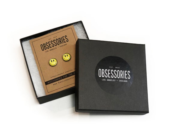 Gift Wrap Upgrade Option Include A Gift Note Matte Black Kraft Gift Box  Black White Logo Sticker Stud Earrings Box Jewelry Box Square