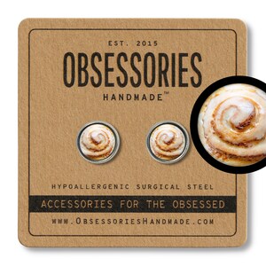 Cinnamon Bun Gift Cinnamon Roll Gift Breakfast Food Earrings Miniature Food Stud Earrings Post Food Jewelry Baker Gift Bakery Pastry Dessert