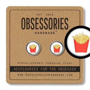 French Fry Earrings Fry Stud Earrings Post Junk Food Earrings Fast Food Stud Fry Jewelry Food Jewelry Fry Gift Fries Before Guys Grunge Gift