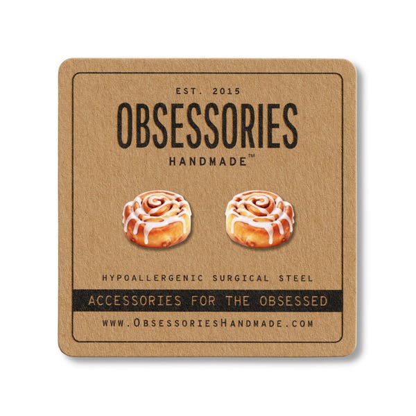Cinnamon Roll Earrings Miniature Food Earrings Breakfast Earrings Baking Earrings Mini Food Stud Earrings Food Jewelry Cinnamon Roll Gift