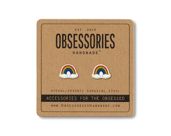 Rainbow Stud Earrings Rainbow Earrings Rainbow Jewelry Rainbow Accessories Rainbow Gift Idea Rainbow Cloud Stud Earring Cloud Earring Kawaii