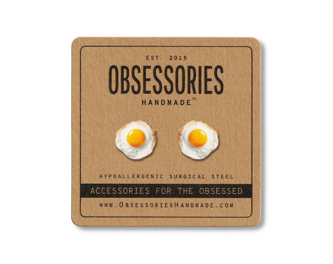Fried Egg Earrings Breakfast Earrings Miniature Food Earrings Egg Stud Earrings Food Stud Egg Jewelry Egg Gift Egg Lover Gift Breakfast Gift