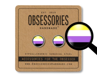 Non-Binary Jewelry Nonbinary Jewelry Non Binary Jewelry Stud Earrings Non-Binary Pride Flag Nonbinary Pride Non Binary Pride Non-Binary Flag