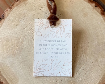 DRUCKBAR Leckerli Anhänger, Schrift Geschenkanhänger, Brot Geschenkanhänger, Sauerteig Geschenkanhänger