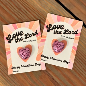 PRINTABLE Valentine Card, Love the Lord with all your Heart, Christian school valentine, Classroom valentine card