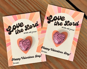 AFDRUKBARE Valentijnskaart, heb de Heer lief met heel je hart, christelijke schoolvalentijnskaart, valentijnskaart klaslokaal
