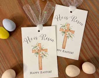 PRINTABLE Easter Treat Tag, He is Risen Tag, Religious Easter Tag