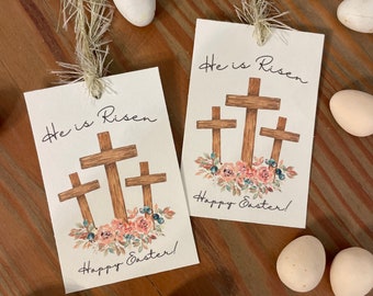 PRINTABLE Easter Treat Tag, He is Risen Tag, Religious Easter Tag