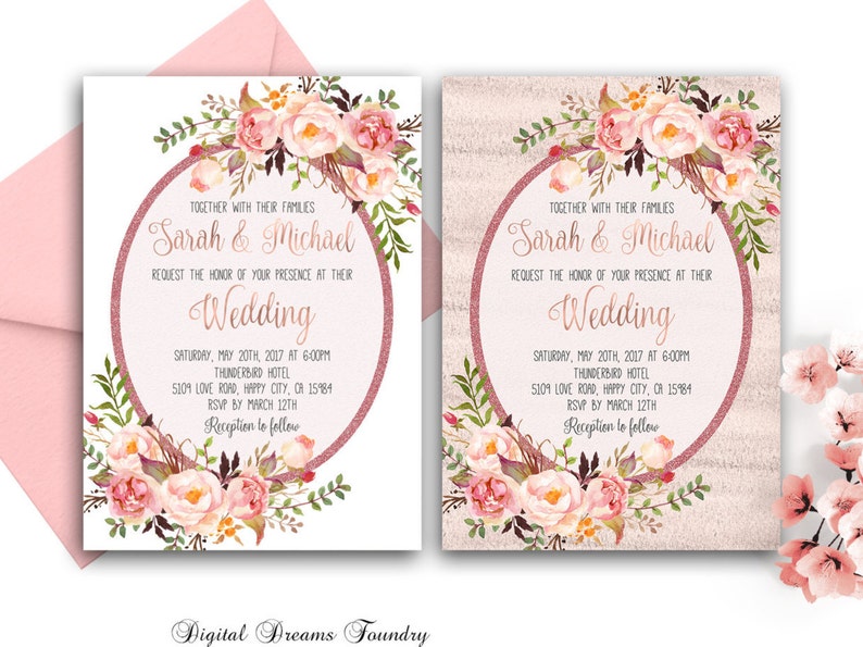 Spring Floral Marriage ceremony Invitation Printable Rustic Wedding ceremony Invitation Rose Gold Wedding day Invitation Passionate Marriage ceremony Boho Wedding day Invitation picture regarding Etsy Wedding Invitations Printable titled Spring Floral Marriage ceremony Invitation Printable Rustic Wedding day Invitation Rose Gold Marriage Invitation Intimate Marriage Boho Wedding ceremony Invitation