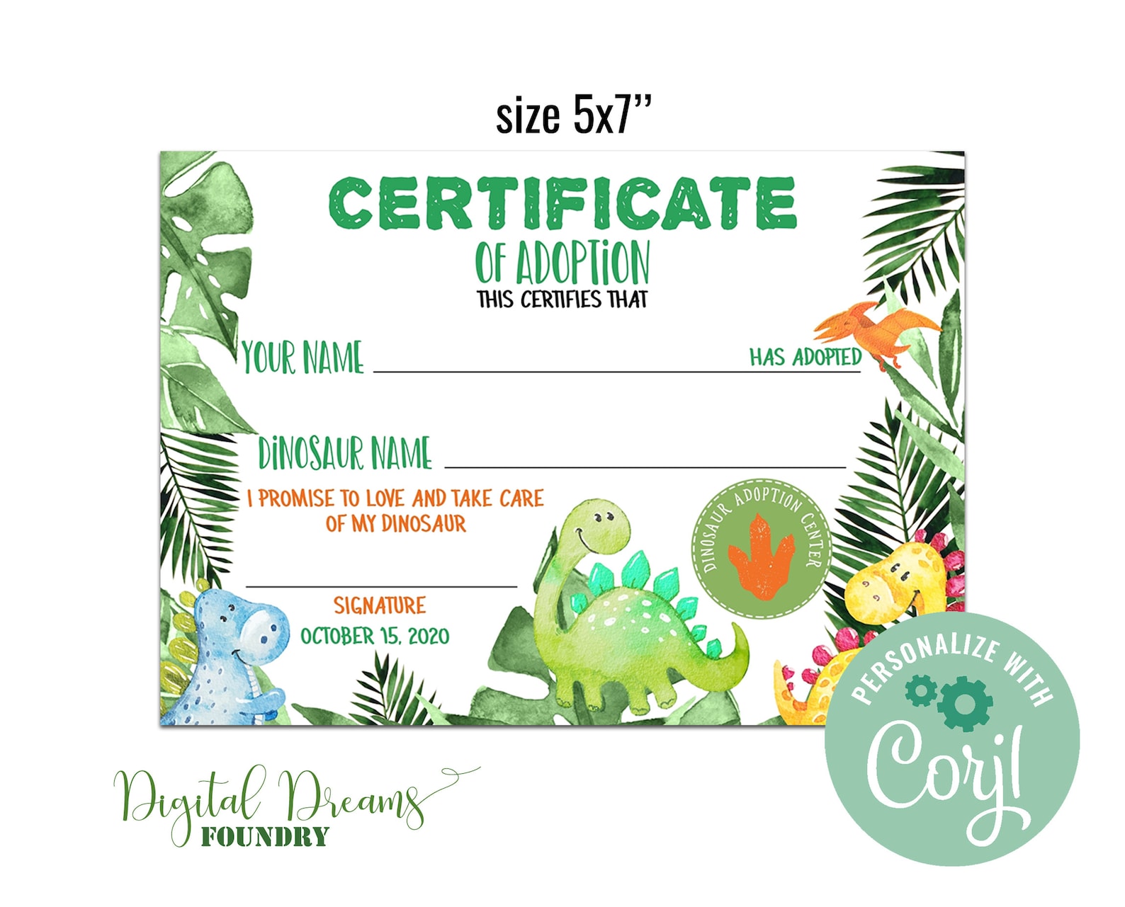 Adopt A Dinosaur Birthday Sign Dinosaur Certificate Of Etsy adopt-a-dinosaur-birthday-sign-dinosaur-certificate-of-etsy