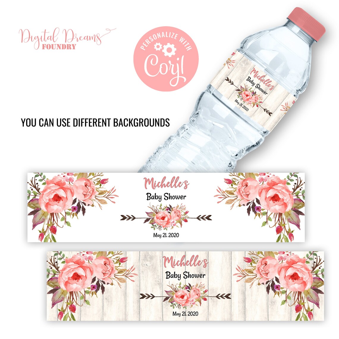 Baby Shower Bottle Labels Template