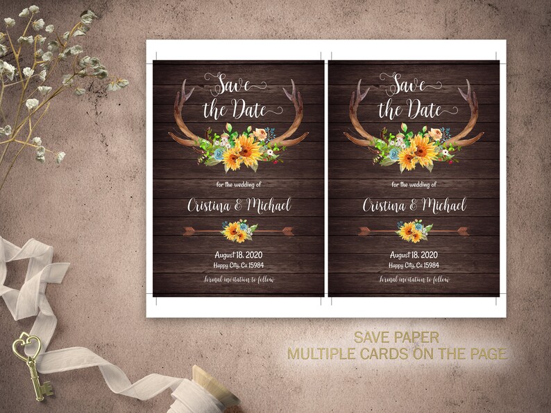 Editable Template Rustic Save the Date Invitation Printable - Etsy