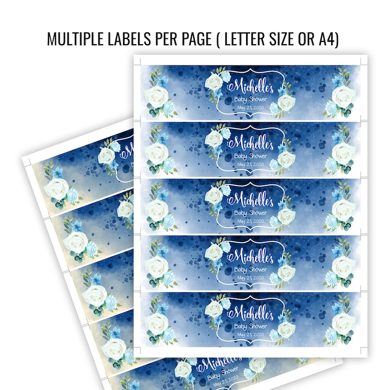 Baby Shower Water Bottle Labels Template