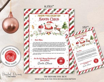 Editable Official Letter from Santa Claus, Personalized Christmas Eve  Letter From Desk of Santa Claus Printable Instant Download B011