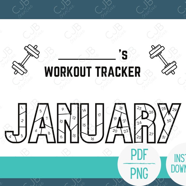 Monthly Workout Coloring Pages - Etsy