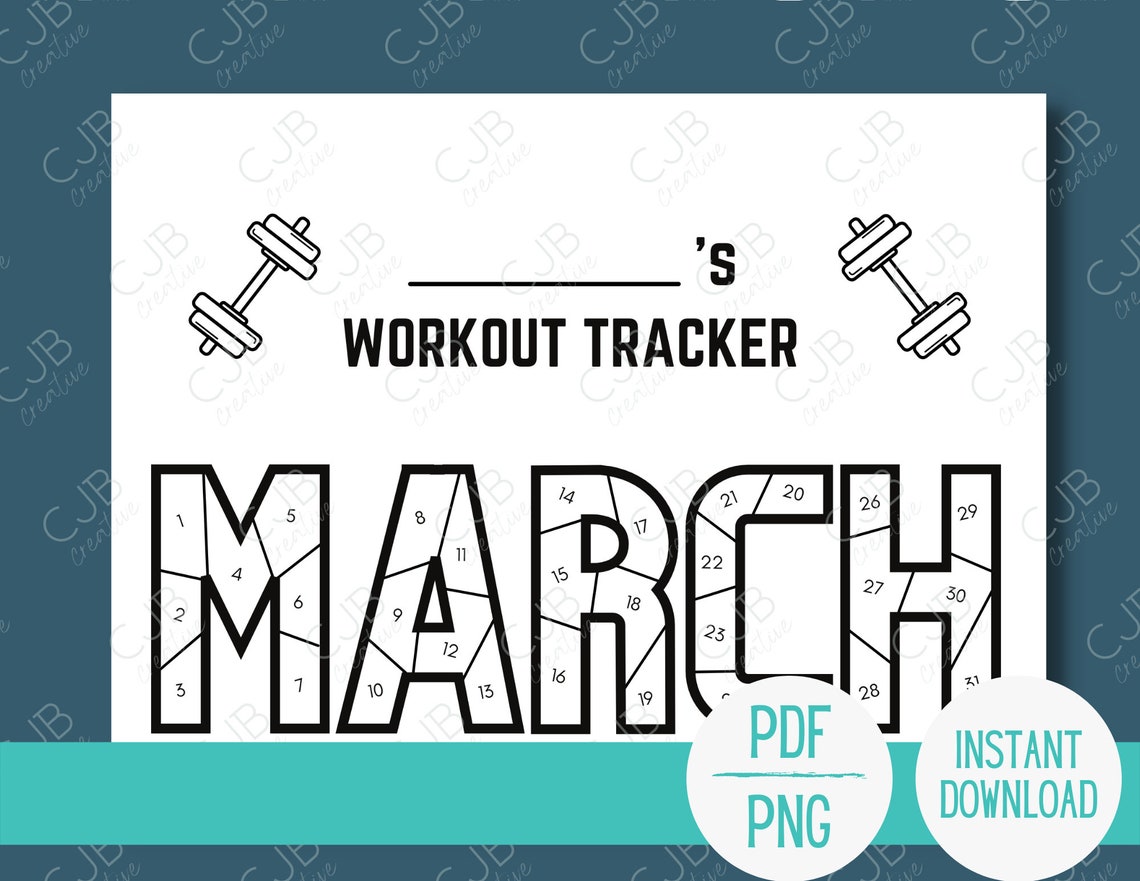 Monthly Workout Coloring Page Printable Monthly Workout Coloring Page Printable