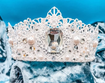 Snow Queen crown, winter headpiece, bridal headband, ice tiara