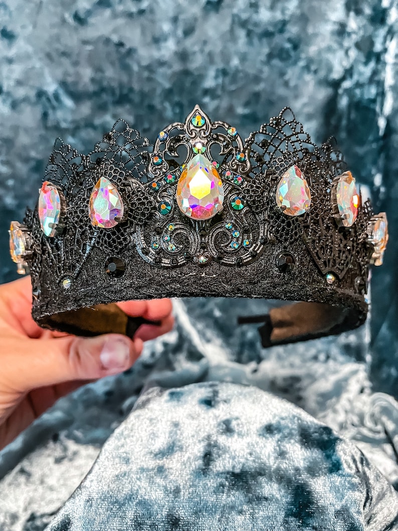 Black iridescent crown gothic photoshoot accessory costume image 4