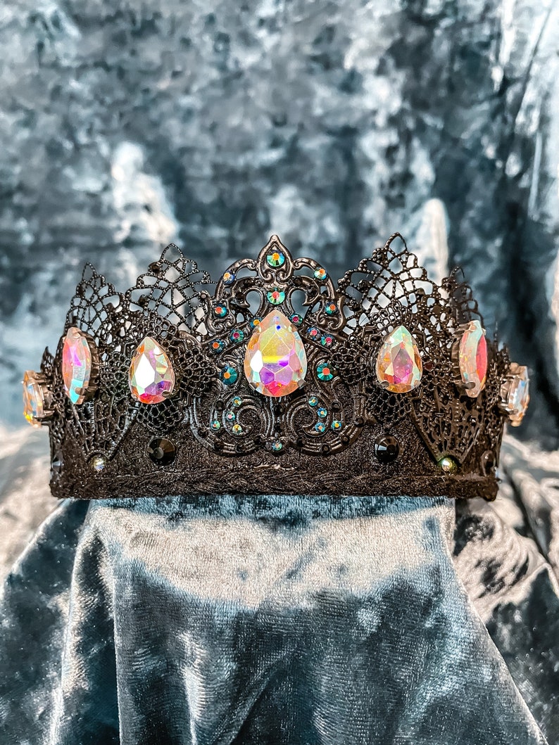 Black iridescent crown gothic photoshoot accessory costume image 5
