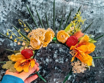 Summer flower crown- halo crown-cottage core